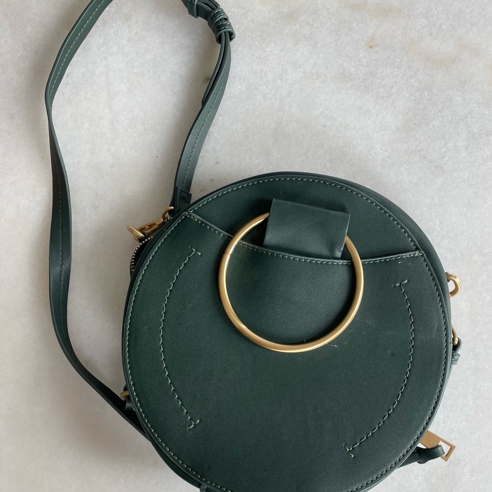 Zara green round purse